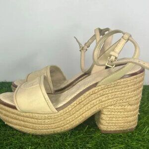 Tory Burch Women Espadrilles Bourbon Beige Shoes Sandals Size 8